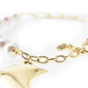 Bracciale in perle e doppia catena in argento con pendente Luna