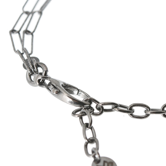 Bracciale doppia catena in argento e pietra lavica con pendente Stella