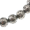 Bracciale doppia catena in argento e pietra lavica con pendente Stella