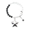 Bracciale in perle, doppia catena in argento con pendente Stella
