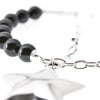 Bracciale in perle, doppia catena in argento con pendente Stella
