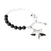 Bracciale in perle, doppia catena in argento con pendente Stella